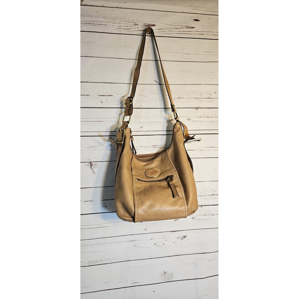 Giani Bernini Genuine Leather handbags‎ crossbody Lot Of Pockets